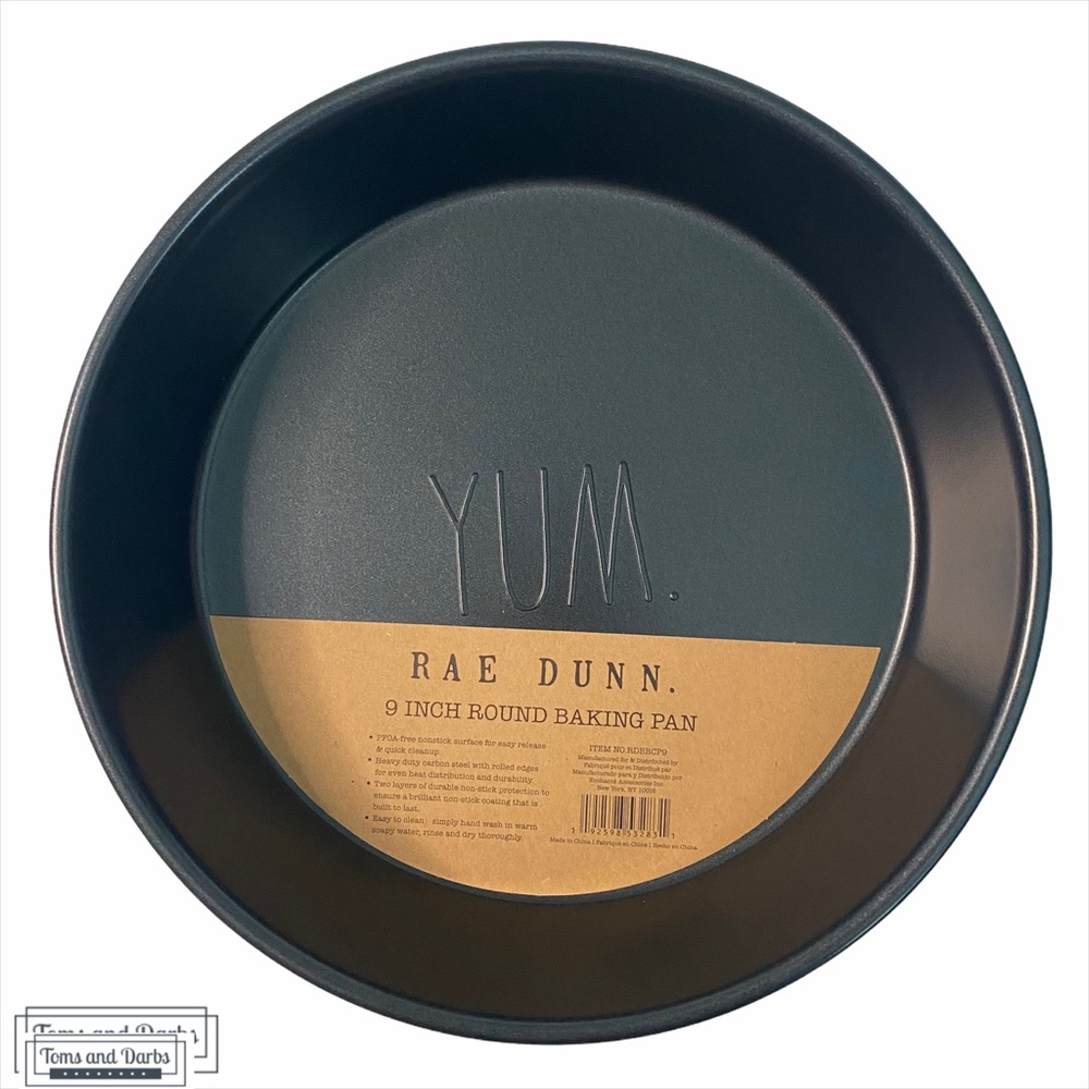 Rae Dunn YUM 9" Round Baking Pan in Black